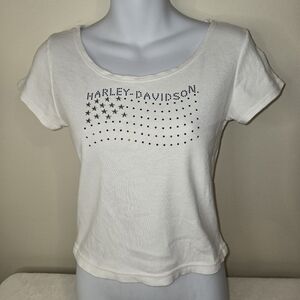 Harley-Davidson Women's White Graphic Top